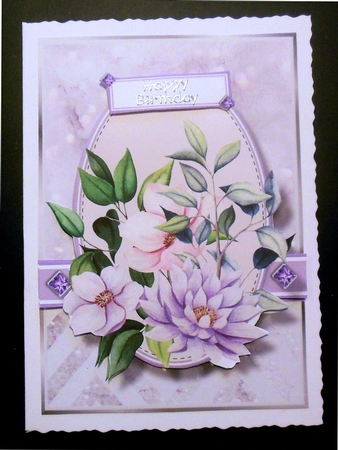 A5 Maroon & Purple Bouquet 1 Card Front Topper and sentiments  by Hazel Sumner