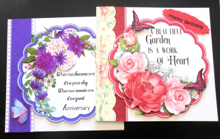 4, Beautiful  2, Sheet Flower Toppers with Verse or Quote by Hazel Sumner