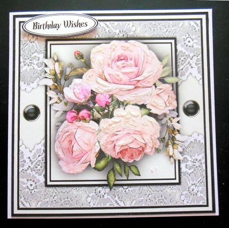 8x8  Beautiful Pink Roses by Hazel Sumner