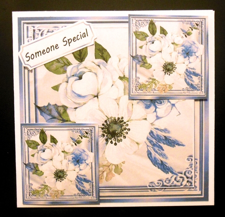  4 Pretty White  Floral Bouquets in ornate 8x8 frames Mini kit by Hazel Sumner