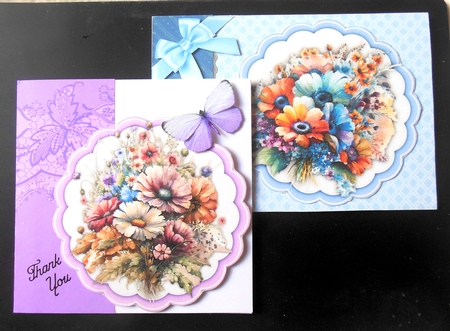 6, Beautiful Scalloped Toppers With Butterflys by Hazel Sumner