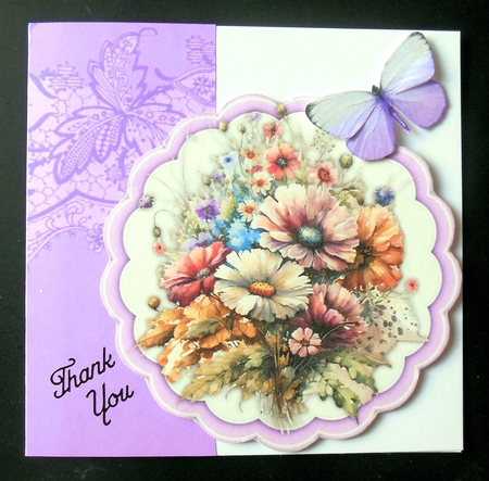 6, Beautiful Scalloped Toppers With Butterflys by Hazel Sumner