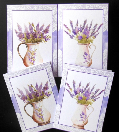 2 Lavender jug notelets 2 by Hazel Sumner