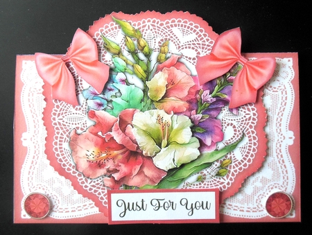 Birth Month August Gladiolus & All Occasions 7 x 7 Shaped Cards  by Hazel Sumner