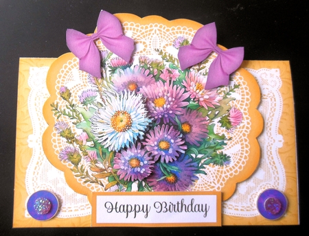 Birth Month September Asters & All Occasions 7 x 7 Shaped Cards  by Hazel Sumner