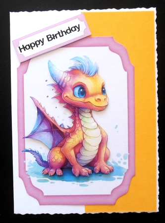 Gorgeous Little Dragons With Birthday Cake & Balloons 8x8 Mini Kit by Hazel Sumner