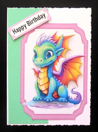 Gorgeous Little Dragons With Birthday Cake & Balloons 8x8 Mini Kit by Hazel Sumner