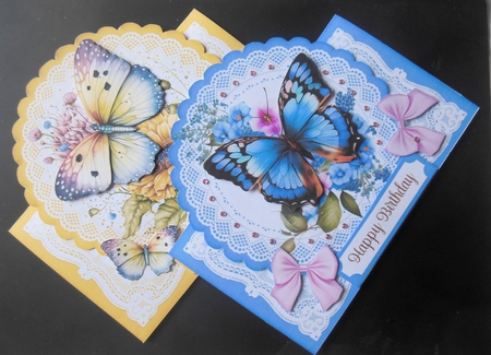 Butterfly Collection 4 x All Occasions 7 x 7 Shaped Cards by Hazel Sumner