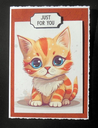 4 Cute Kittens  Toppers 8x8 Card Fronts  by Hazel Sumner