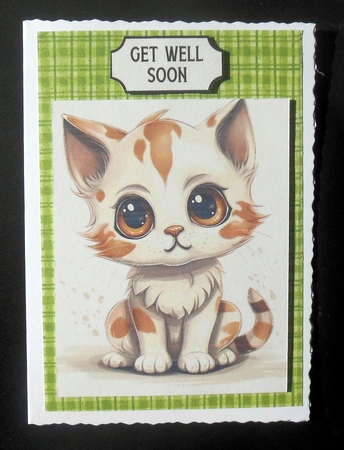 4 Cute Kittens  Toppers 8x8 Card Fronts  by Hazel Sumner