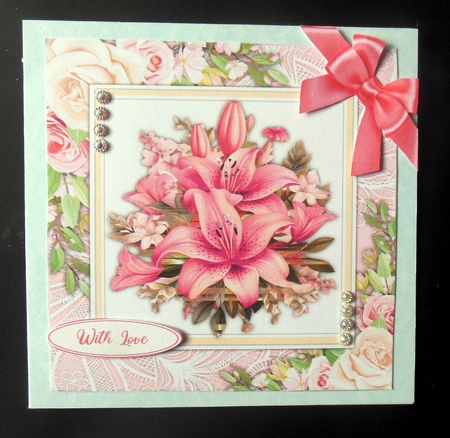 8x8 Mini Kit, Beautiful Hot Pink Lilys by Hazel Sumner