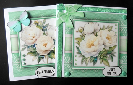 8x8 Mini Kit, Beautiful Snow White Peonies  by Hazel Sumner