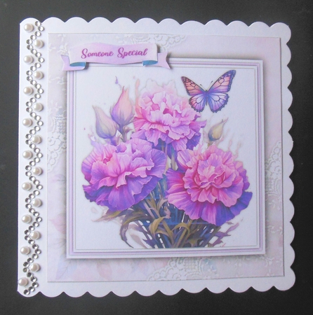 8x8 Mini Kit, Beautiful Lilac Carnations and Butterflys by Hazel Sumner