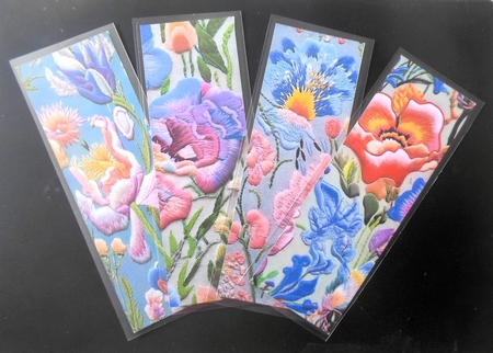 Embroidered Flowers Bookmarks by Hazel Sumner