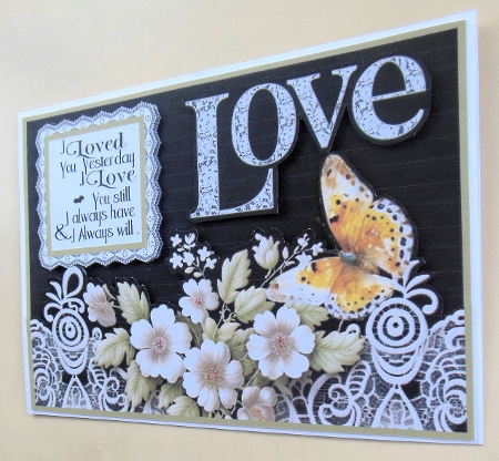 2 Lace Love butterfly card fronts (aprox 5x7) by Hazel Sumner