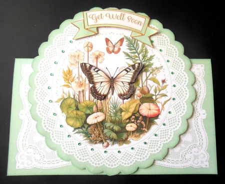 Butterflies & Floral All Occasions 7 x 7 Shaped Card by Hazel Sumner