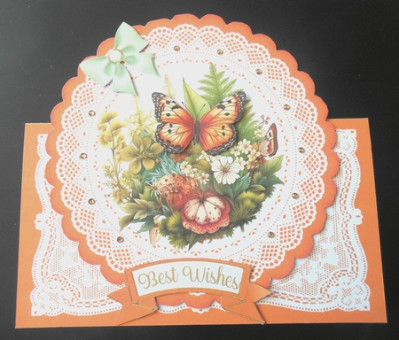 Butterflies & Floral No 2 All Occasions 7 x 7 Shaped Card by Hazel Sumner