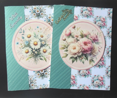 4 Pretty Floral Pink Toppers, 4 A4 Matching Backing Papers Mini Kit by Hazel Sumner
