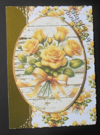 4 Pretty Yellow Daffs,Sunflowers, Roses Toppers, 4 A4 Matching Backing Papers Mini Kit by Hazel Sumner