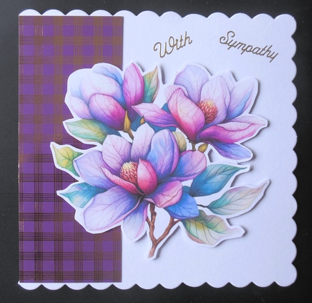 Pretty Purple Flowers Backing Paper (One) A4 Big by Hazel Sumner