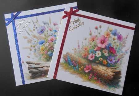 Wildflowers on a Log Card Toppers by Hazel Sumner