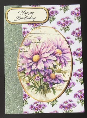 4 Pretty Purple Flowers Whitewash Effect Toppers, 4 A4 Backing Papers Mini Kit by Hazel Sumner