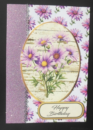 4 Pretty Purple Flowers Whitewash Effect Toppers, 4 A4 Backing Papers Mini Kit by Hazel Sumner
