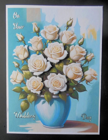 Beautiful White Roses A4 by Hazel Sumner