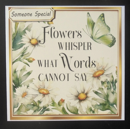 Flowers Whisper With Daisies And Sentiment 8x8 (TWO) by Hazel Sumner