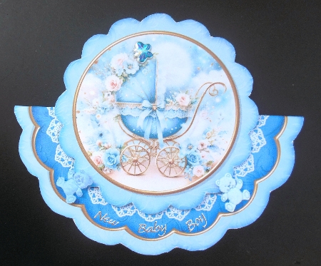 Baby Boy - Scalloped Rocker Card - Mini Kit by Hazel Sumner