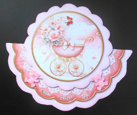 Baby Girl - Scalloped Rocker Card - Mini Kit by Hazel Sumner