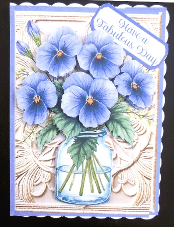 Fabulous Day Floral Pansy 7 x 7 Card by Hazel Sumner