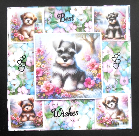 Floral Waterfall Pups 10 by Hazel Sumner