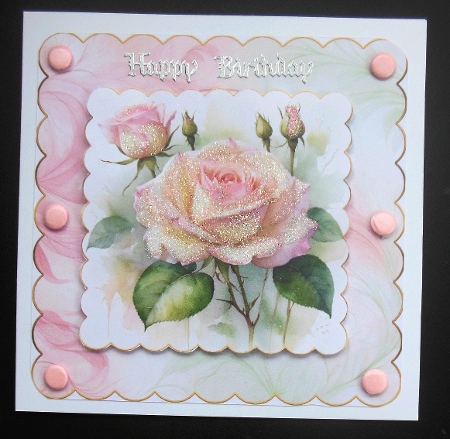 A Rose - Birthday.Mothers Day Card by Hazel Sumner