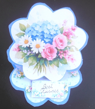 Floral Scalloped Card Toppers with Roses, Hydrangeas and Daisies by Hazel Sumner
