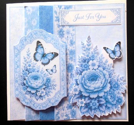 Blue Blossom Happiness Topper – Elegant Floral & Butterfly Card Front Featured Gallery Photo