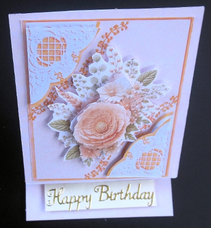 Peach & Cream 3D Floral Card Topper by Hazel Sumner
