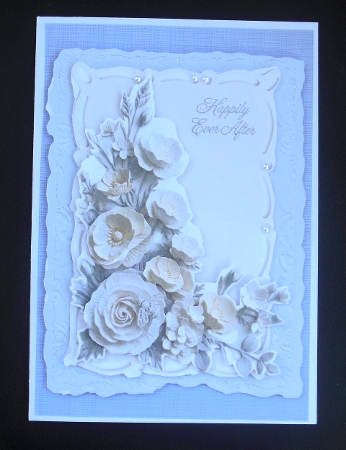 Happily Ever After Neutral Floral Scalloped Card Topper by Hazel Sumner