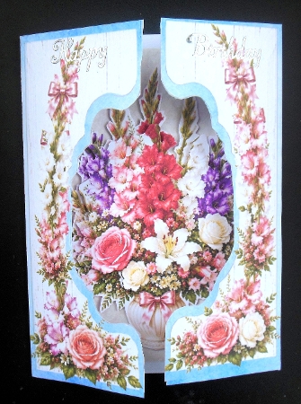 Elegant Pastel Floral Vase Topper with Roses & Lilies by Hazel Sumner