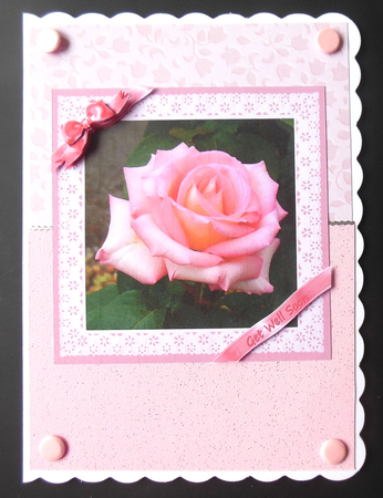 Ribbons and Lace - Pink Rose by Hazel Sumner
