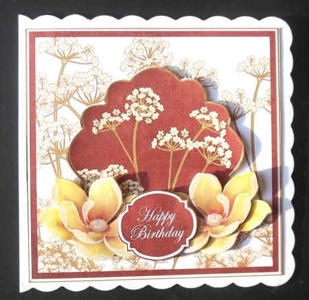 Sunrise Magnolia Happy Birthday 7in Time Flower Decou Topper by Hazel Sumner