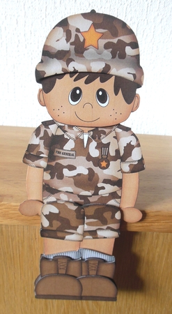 3D on the Shelf Card Kit - Little Ethnic Camo Boy Keith by Hazel Sumner