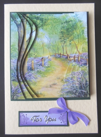 A Woodland Adorned with Pretty Lilac Flowers Side Stackers by Hazel Sumner