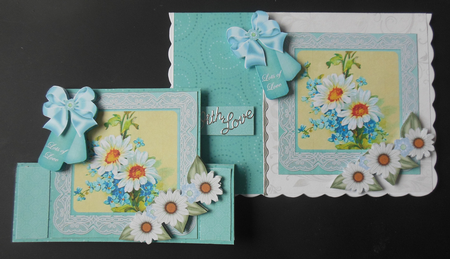 Daisies Lots of Love Folded Stand-up Card Mini Kit by Hazel Sumner