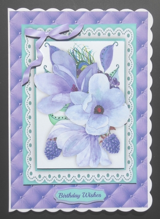 Beautiful flowers and Berrys on Lace  by Hazel Sumner