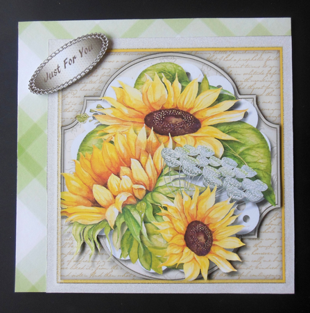 Beautiful Sunflowers in Ornat Mat by Hazel Sumner