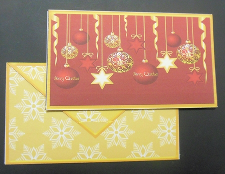 Christmas Gold Decorations Money/Voucher Wallet, Pocket, Envelope by Hazel Sumner
