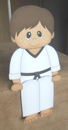 3D On the Shelf Card Kit -  Little Ethnic Karate Boy Rohan by Hazel Sumner