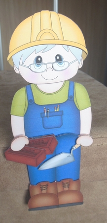 3D On the Shelf Card Kit - Little Workman Bricklayer Humphrey by Hazel Sumner