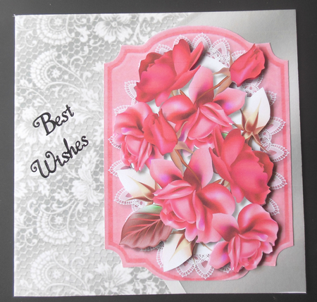 Print, Cut, and Fold, Deep Pink Roses  by Hazel Sumner